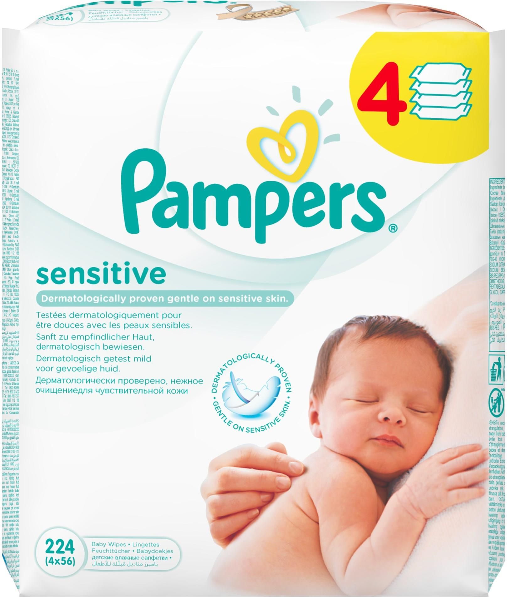 chusteczki pampers sensitive 6x56szt