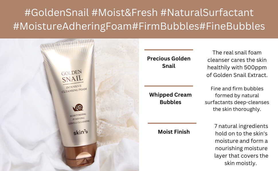 kin79 oczyszczająca pianka do twarzy golden snail intensive cleansing foam