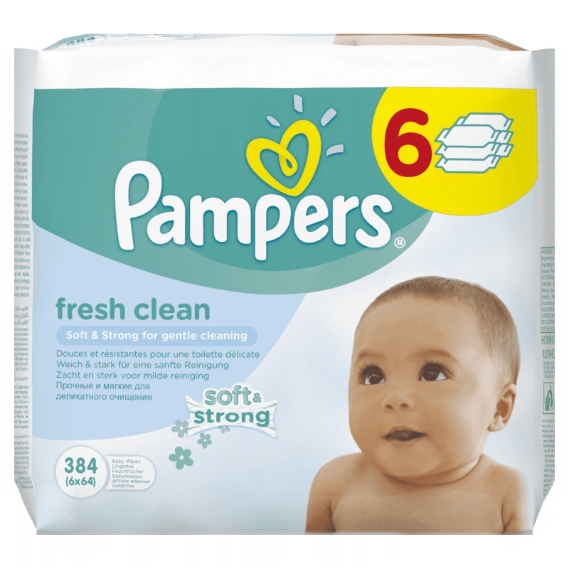 pampers baby fresh chusteczki 6x64 szt