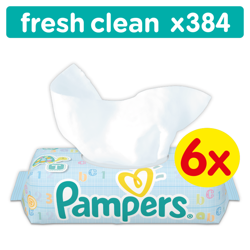 chusteczki pampers 6x64 fresh clean