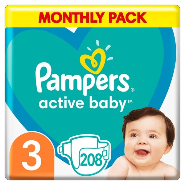 pampers active baby dry 208 szt