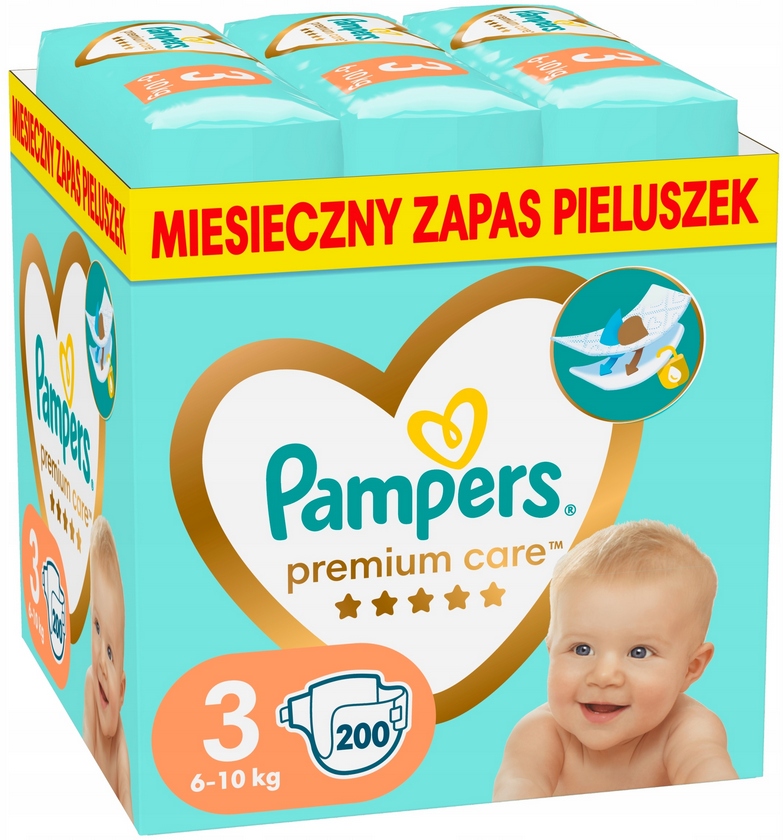 pampers pieluchy premium care 3 midi 204 szt