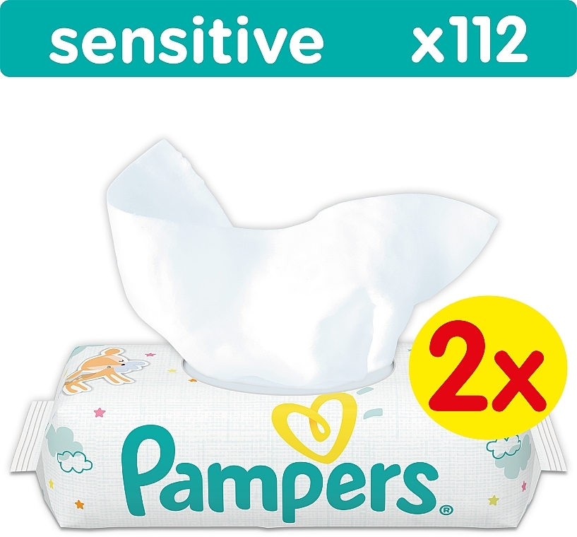 pampers sensitive chusteczki nawilżone 2x56 szt