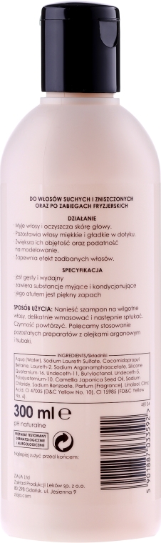 ziaja szampon wygładzający argan