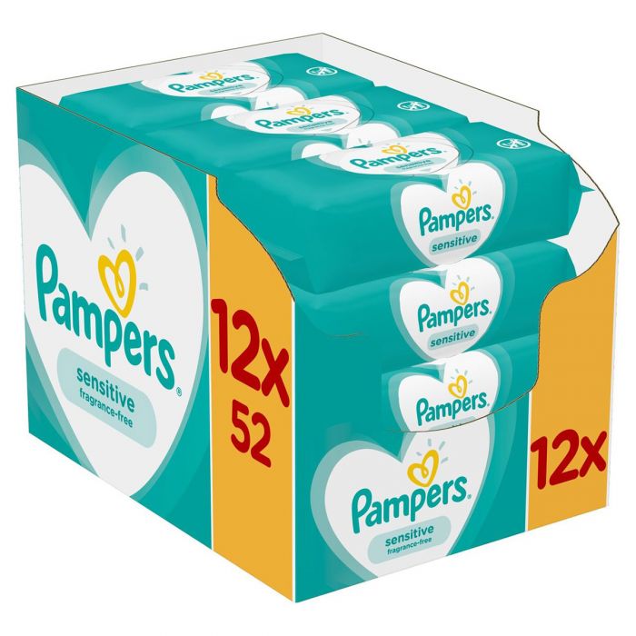 pampers sensitive 12x52