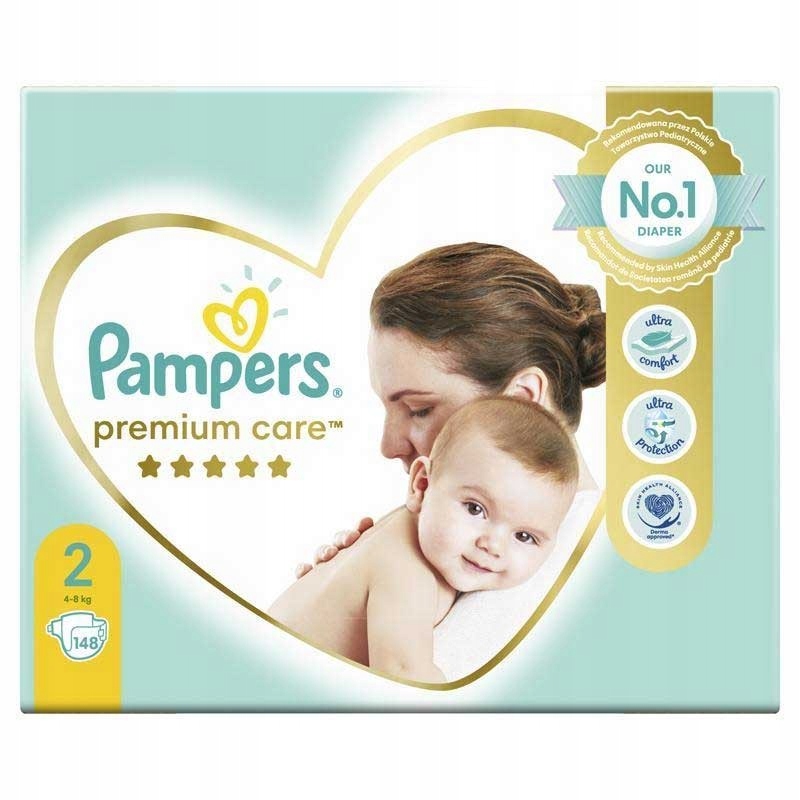 pampers premium care pieluchy rozmiar 2 4-8kg 148 sztuk