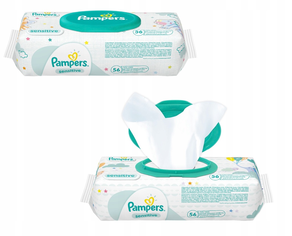 pampers sensitive chusteczki nawilżane 12x56 sztuk