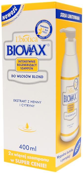 lbiotica biovax szampon do włosów blond 400ml