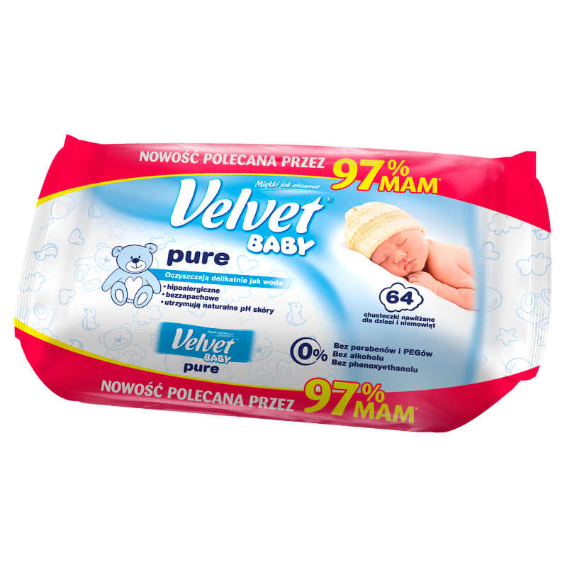 velvethipoalergiczne chusteczki nawilżane velvet baby pure