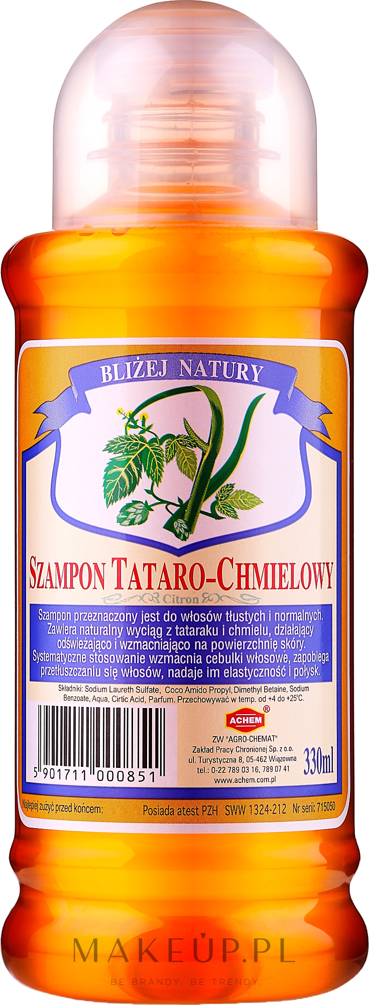 barwa ziołowa szampon do włosów tatarako-chmielowy