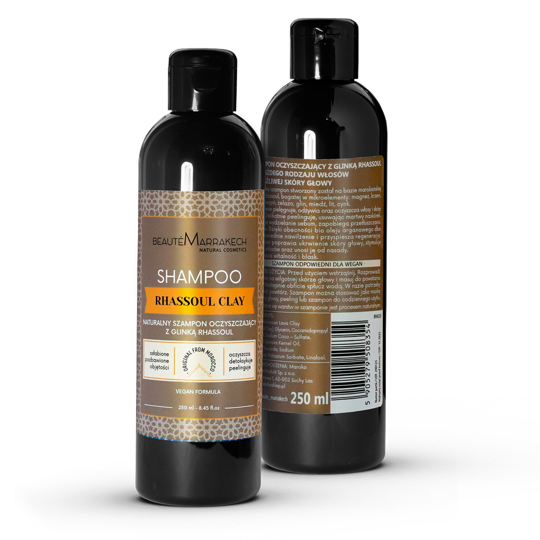 beaute marrakech szampon arganowy z glinką rhassoul dla skóry wrażliwej