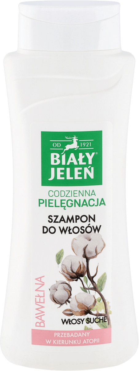 bialy jelen szampon bawelna