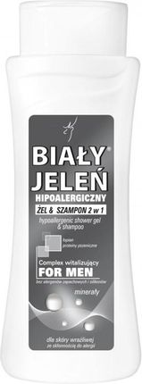biały jeleń szampon żel hipoalergiczny 2w1 men z łopianem 300ml