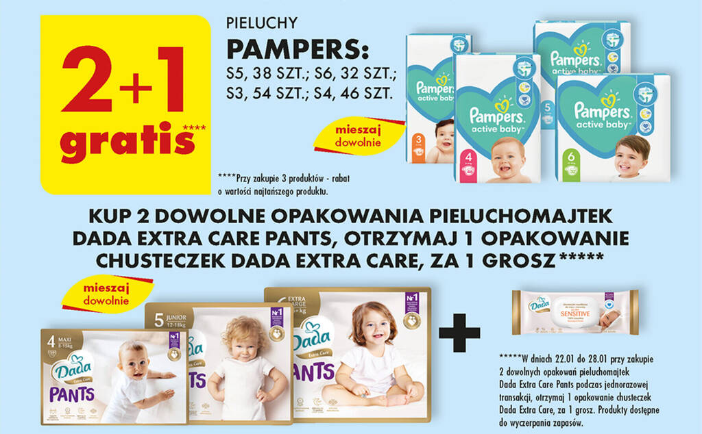 biedronka pampers 2 opakowani