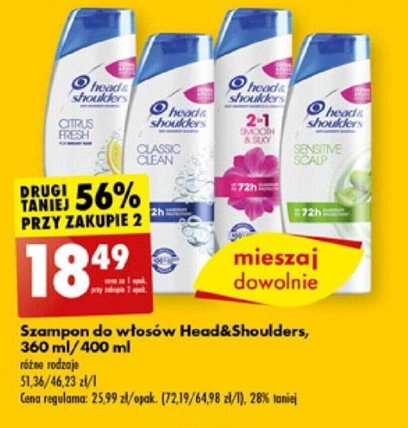 biedronka szampon head shoulders cena 400ml