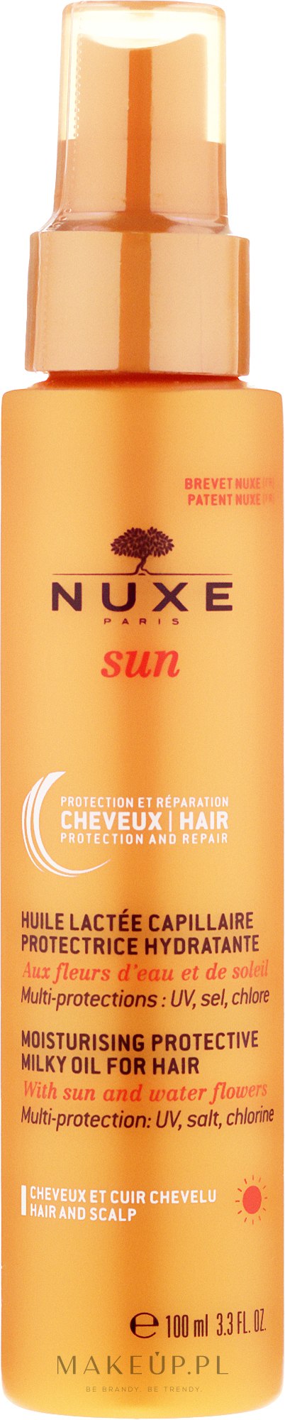 nuxe sun mleczny olejek nawilżający do włosów