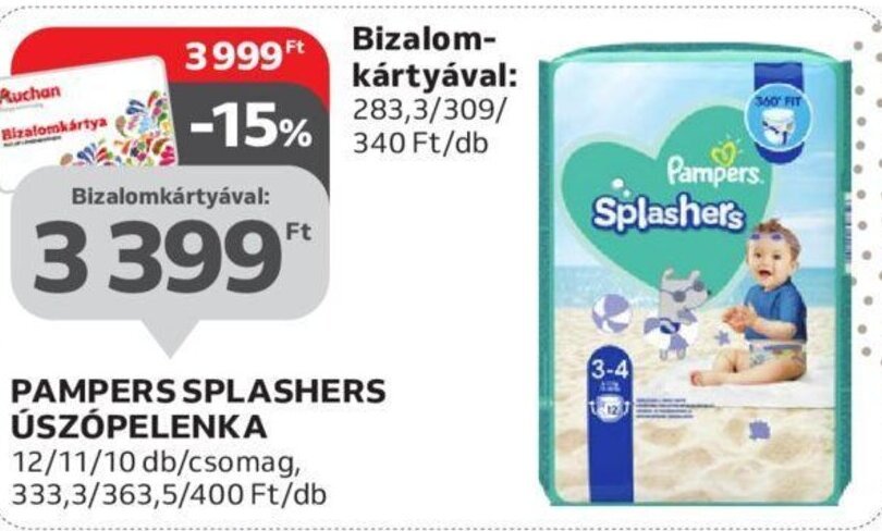 pampers splashers auchan