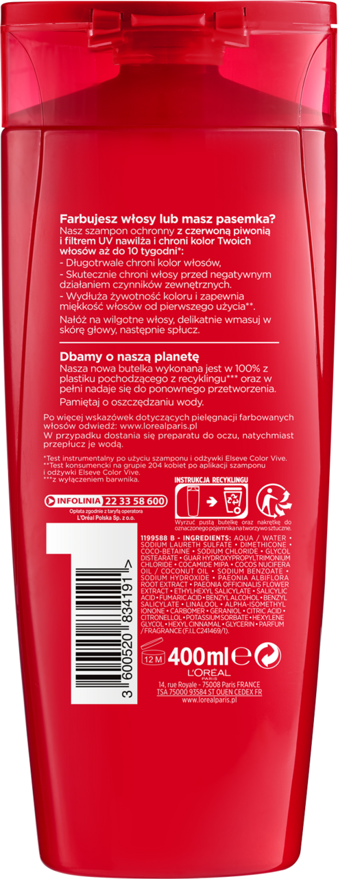 loreal color-vive szampon ochronny rossman