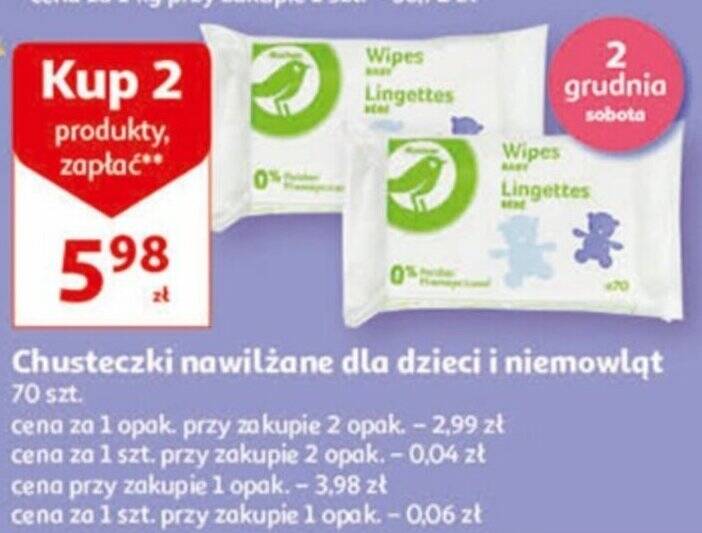 chusteczki nawilżane dla niemowląt pampers auchan cena