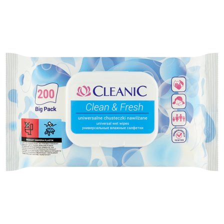 cleanic clean & fresh uniwersalne chusteczki nawilżane