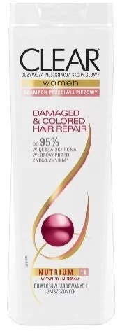 clear damaged & colored hair repair szampon przeciwłupieżowy 400ml