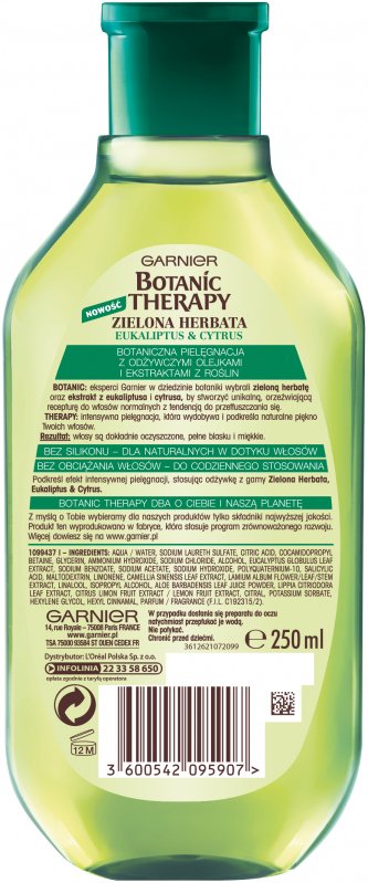 czy szampon garnier botanic therapy jest bez parabenow i silikonu