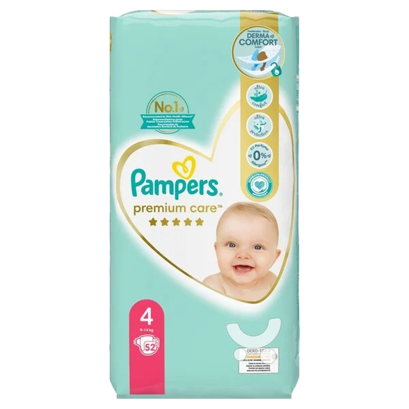 pampers premium care 4 maxi 52 selgros