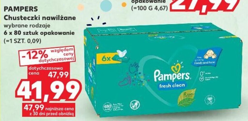 chusteczki pampers 6x64 kaufland