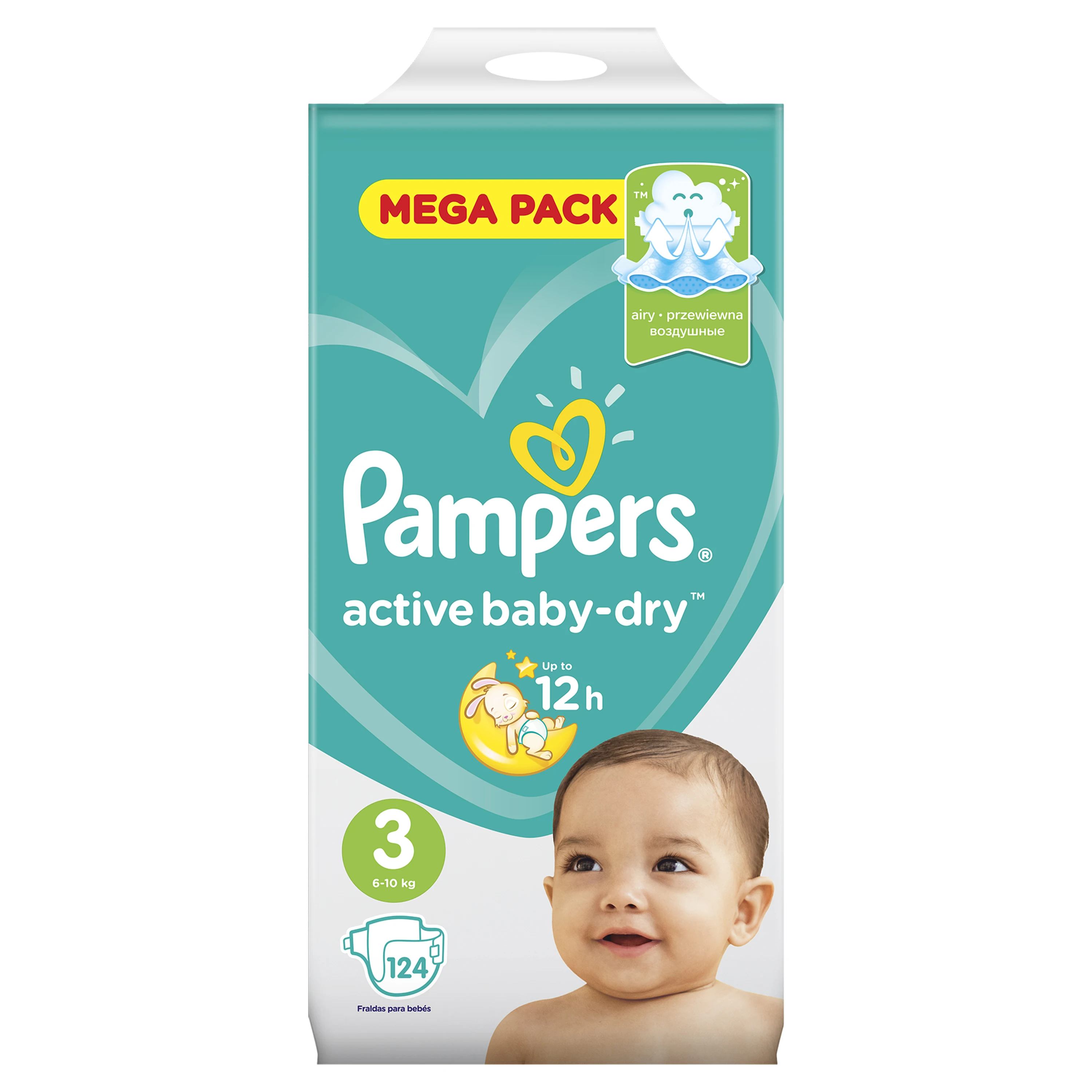 pieluchy pampers active baby 6 mb plus extra large 124
