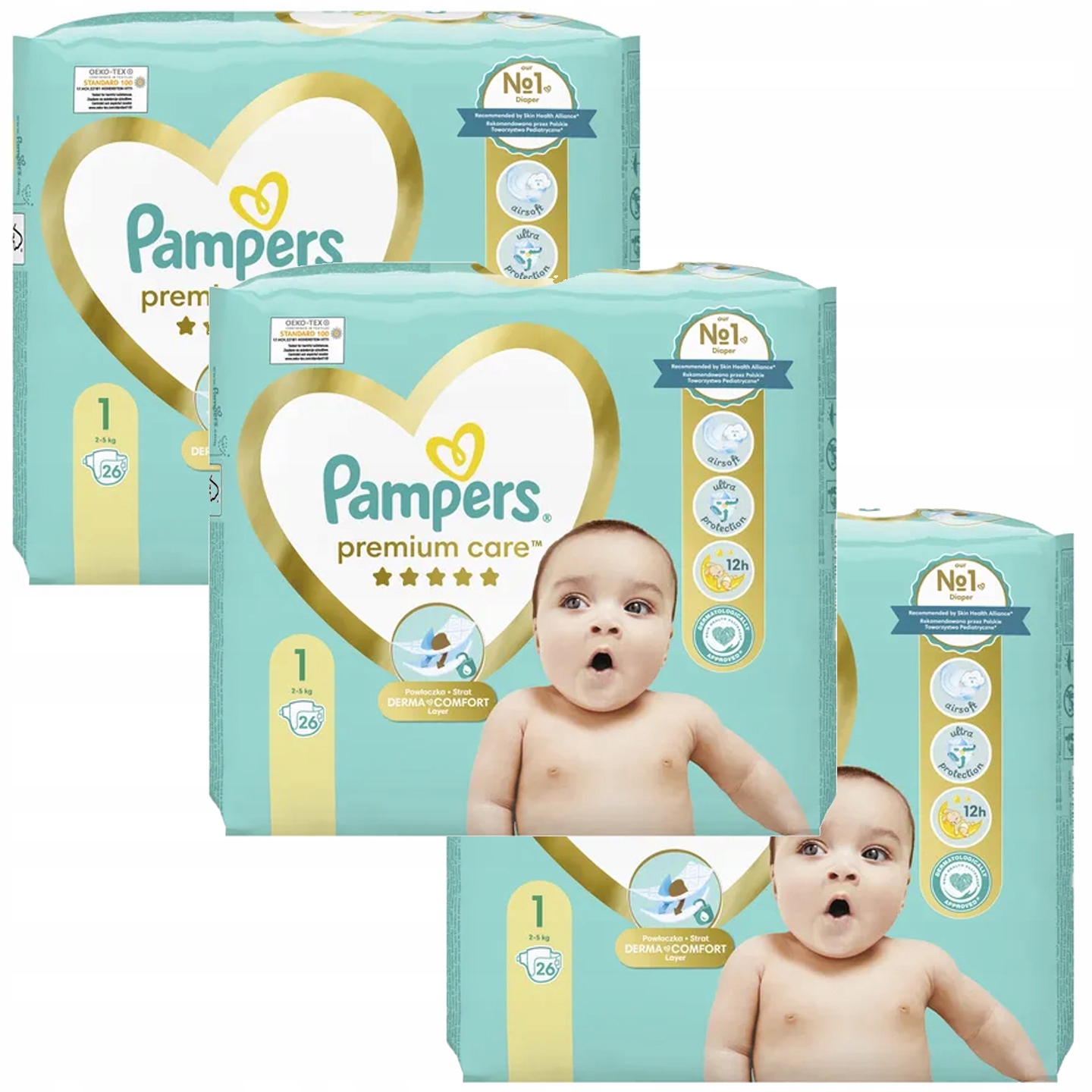 pampers premium care pieluchy rozmiar 1 newborn 2-5kg 78 sztuk