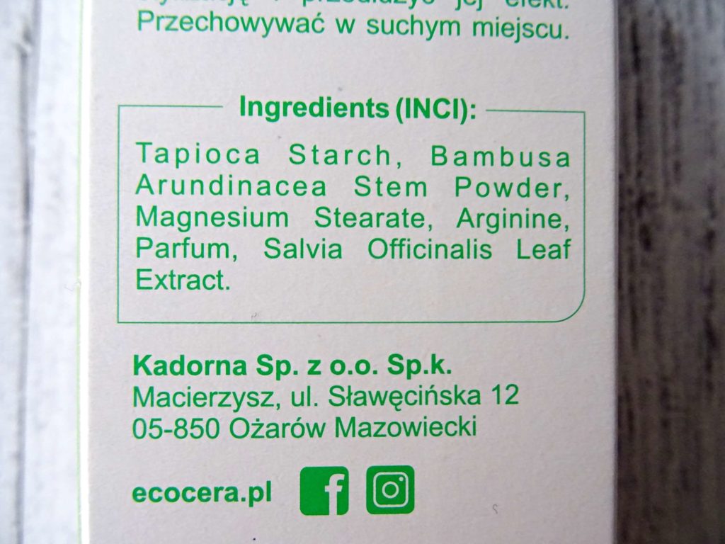 ecocera suchy szampon sklad