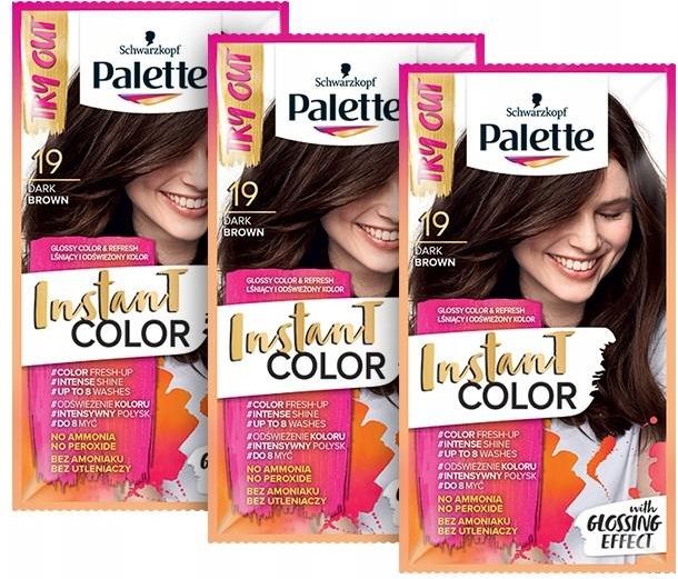 palette instant color szampon koloryzujący nr 19 ciemny brąz