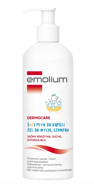 emolium dermocare 3w1 płyn żel szampon 400