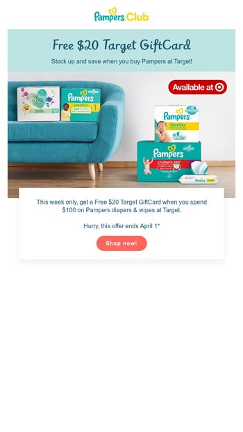 pampers newslatter