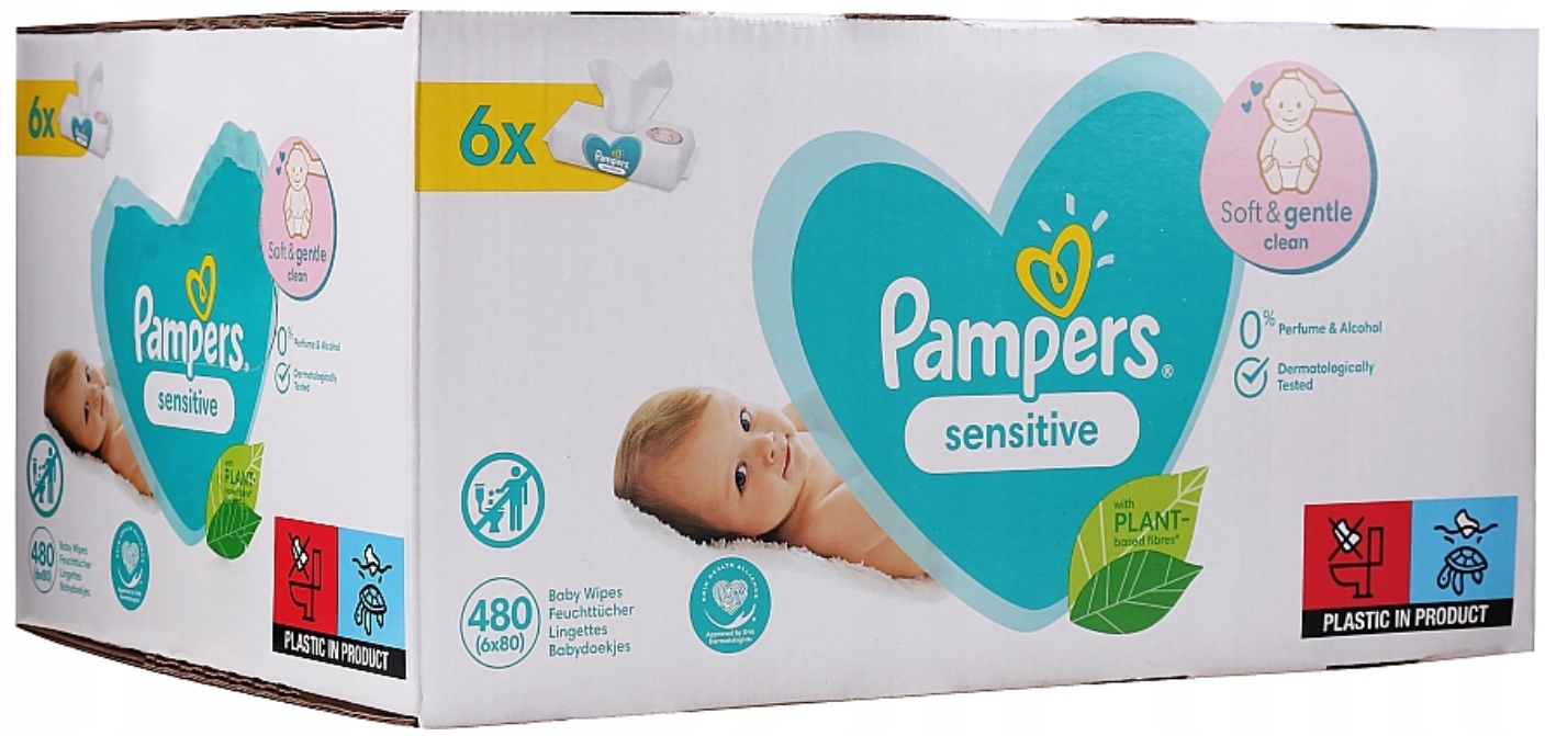 pampers sensitive chusteczki nawilżane dla niemowląt 80 szt