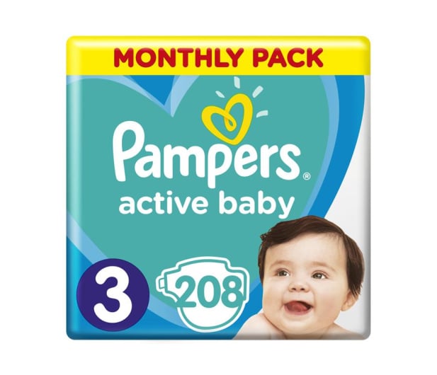 pampers active baby dry 3 midi 6-10kg 208szt