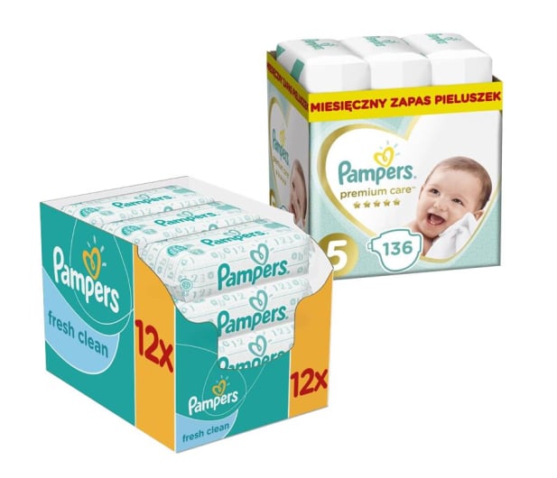 chusteczki pampers miesieczny zapas