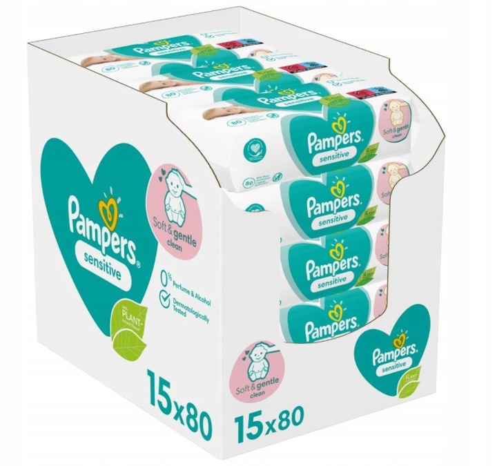 tesco pampers sensitive 6x64 chusteczki