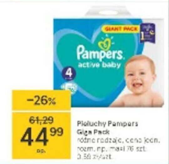 pieluchy pampers 6 promocja tesco