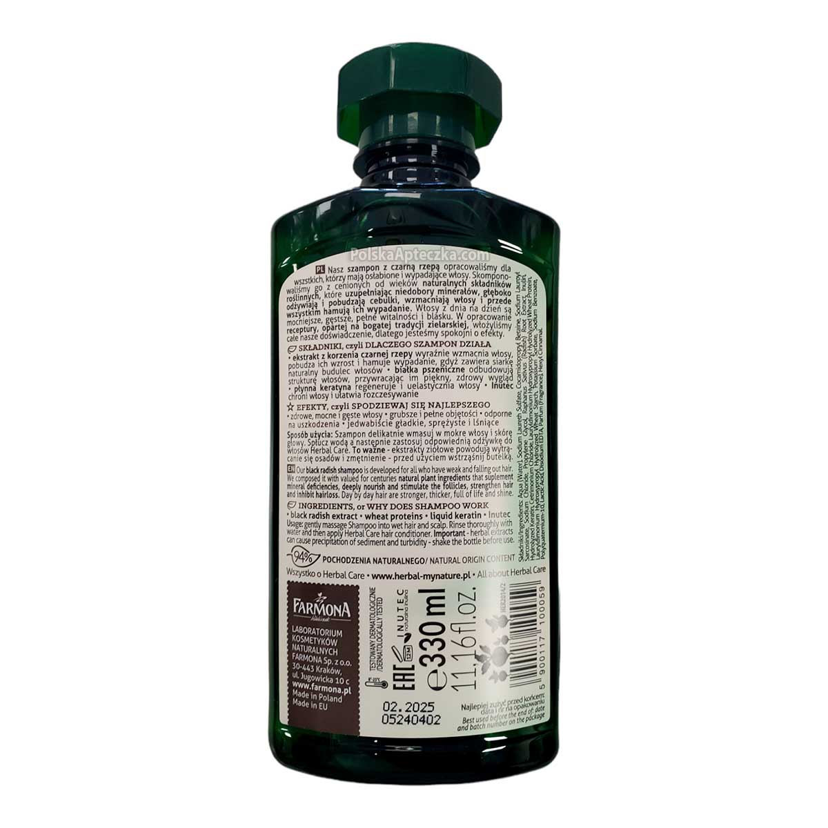 herbal care czarna rzepa szampon do włosów 330 ml