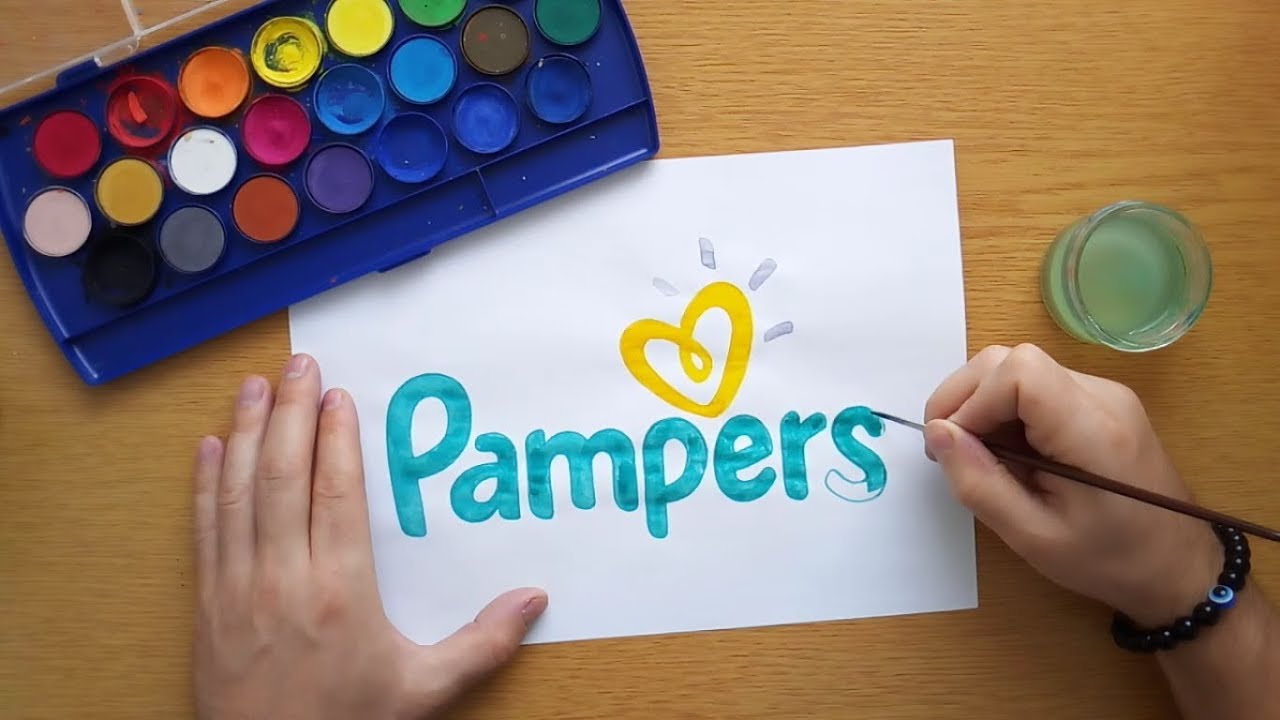 how to draw a pampers logo