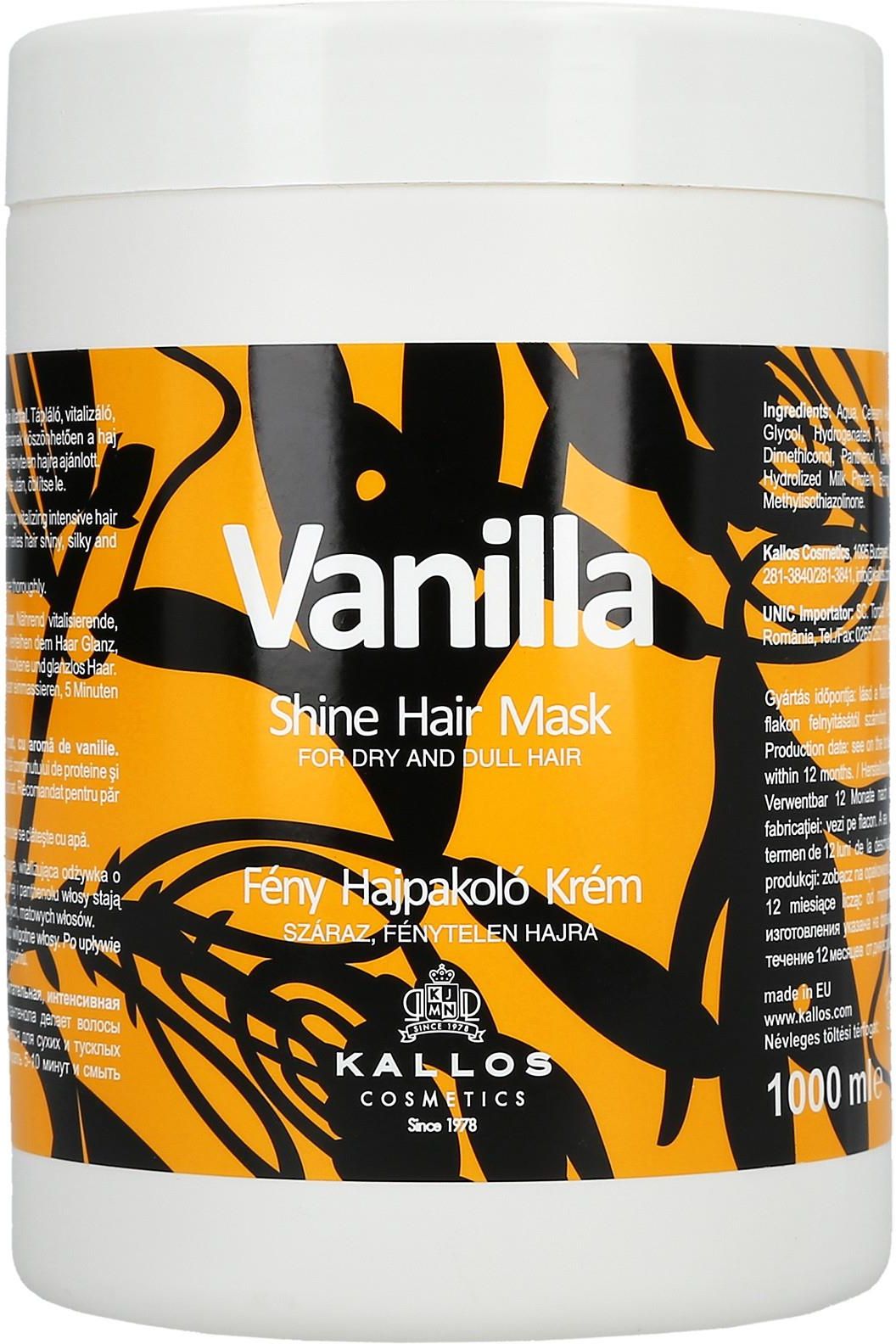 kallos vanilla shine shampoo szampon nabłyszczający do włosów 1000 ml