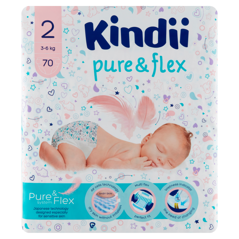 kindii pieluchy mini 2 70 sztuk