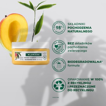 klorane olejek z mango do włosów suchych 125 ml doz