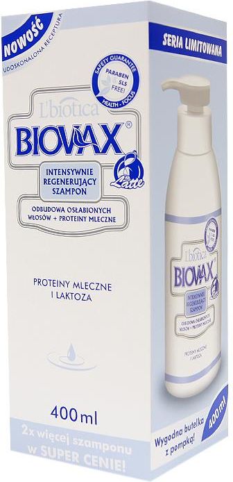 lbiotica biovax latte intensywnie regenerujący szampon po keratyowym