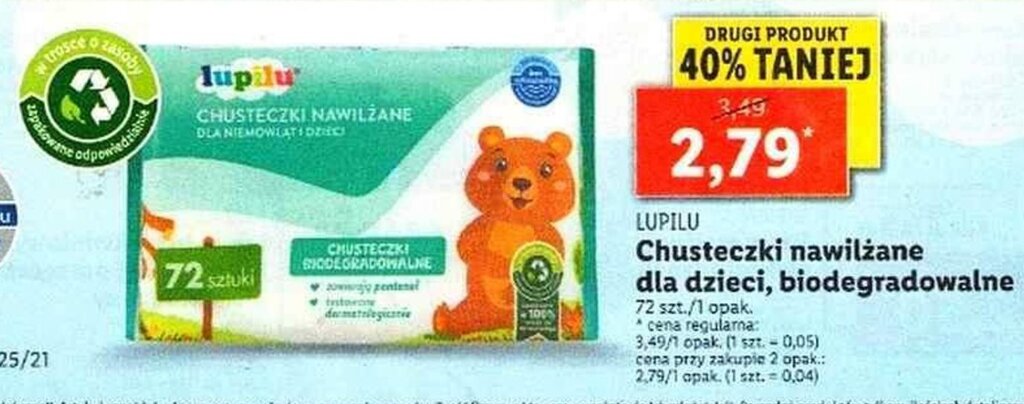 lidl wlochy chusteczki nawilżane dla dzieci