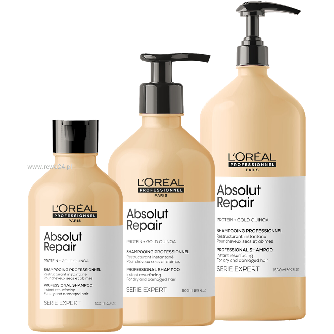 loreal absolut repair szampon 1500 maska 500 pompk