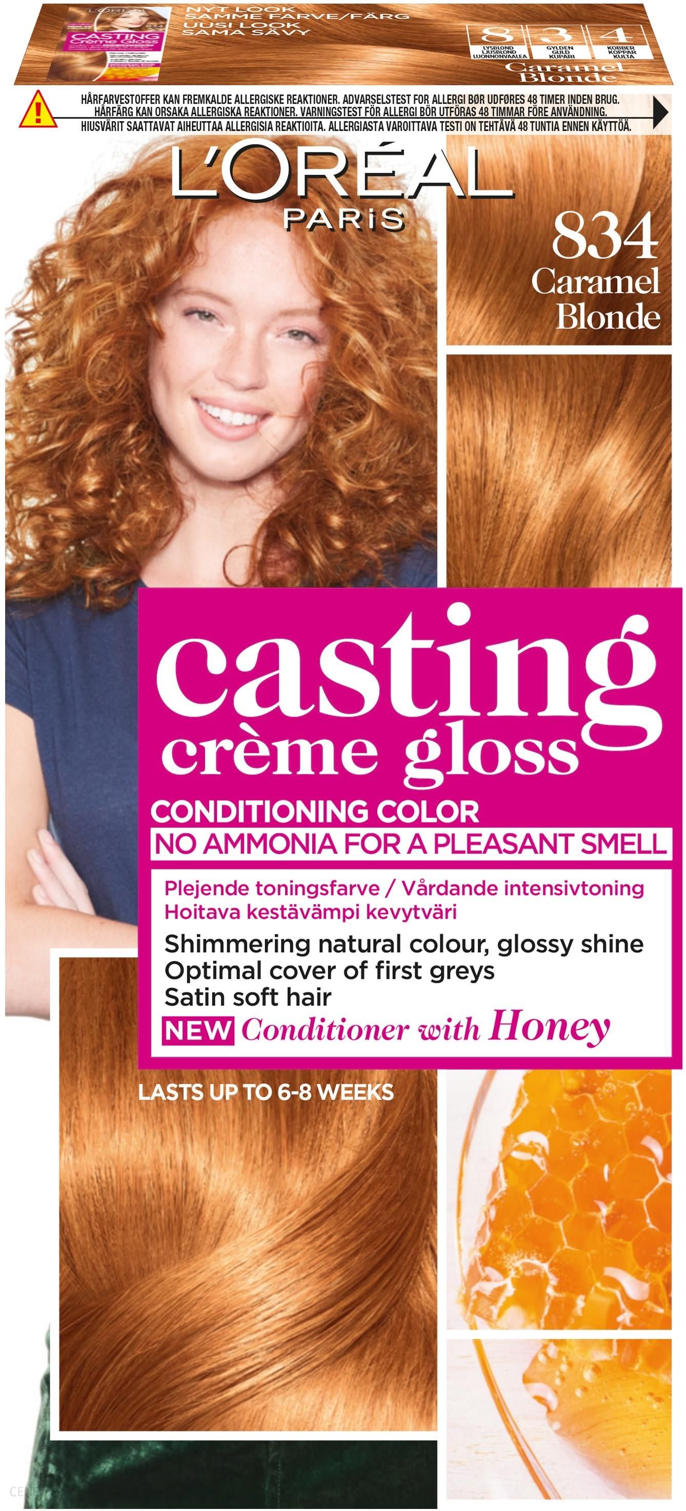 loreal casting creme gloss szampon koloryzujący bursztynowy blond 834