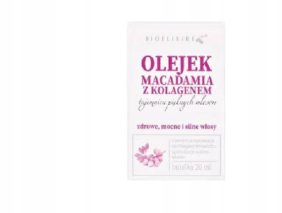 olejek makadamia z kolagenem do włosów bioelixire