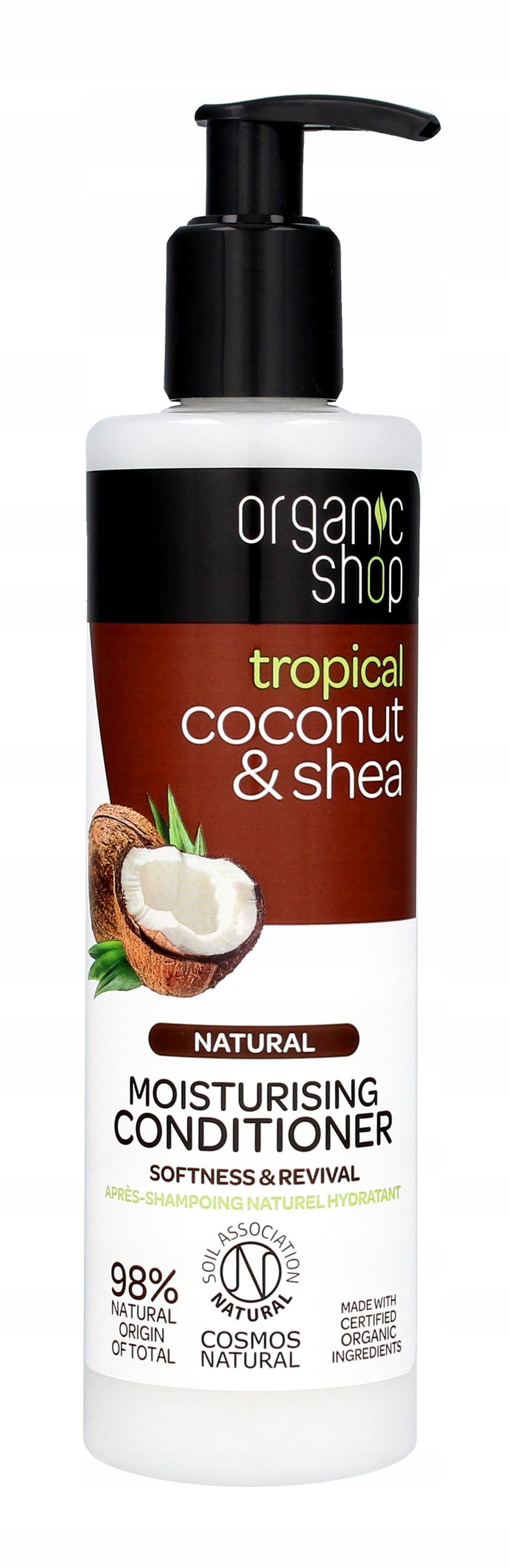 organic shop nawilżająca odżywka do włosów coconut&shea 280 ml